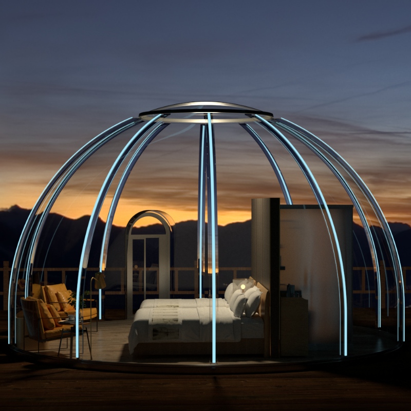 6 Meters Luxury Transparent dome tent geodesic outdoor camping dome tent for resort hotel, Camping, Outdoor Activities