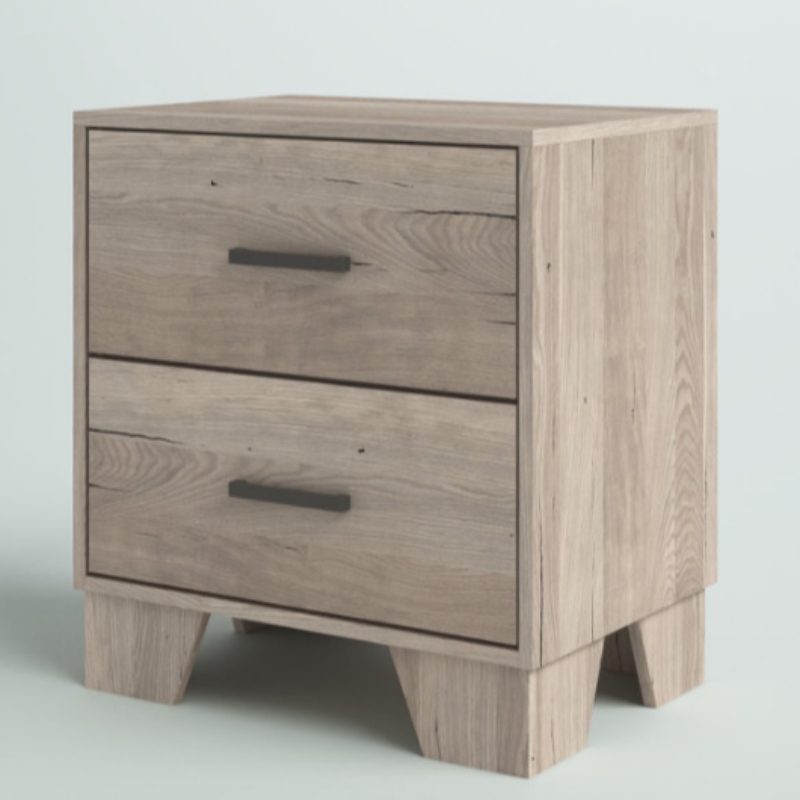 Modern Luxurious  Bedroom Furniture 3 Drawer Rattan and Wood Bedside Table Chest with Drawers