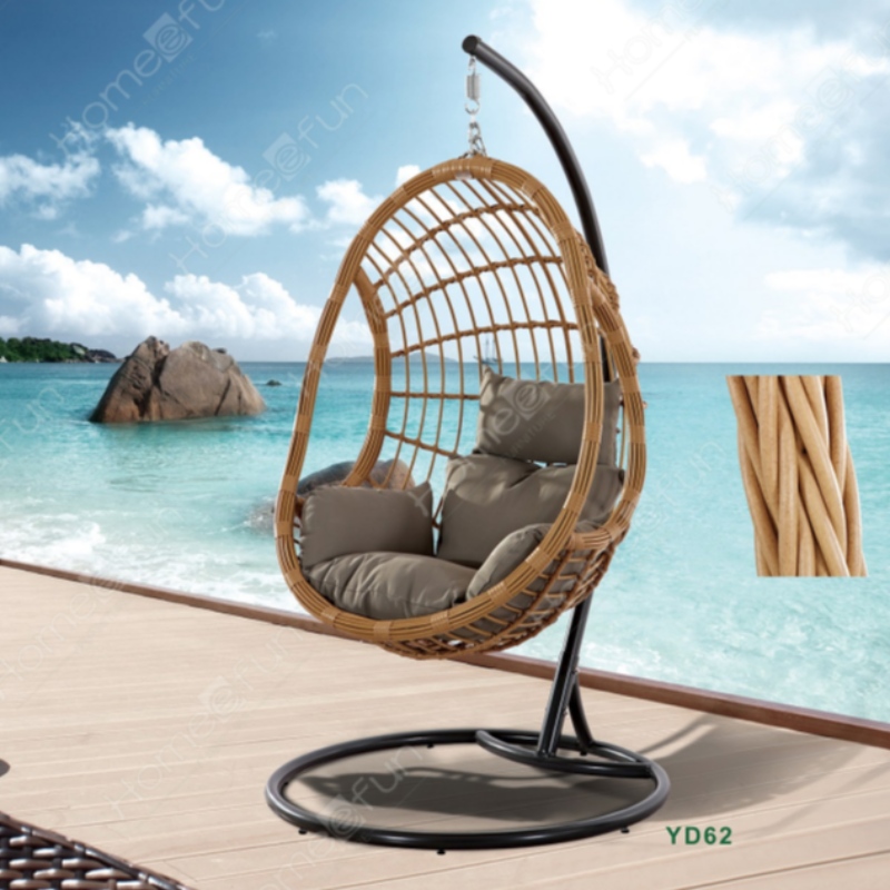 2022 Indoor in modern style outdoor swings patio woven rattan swing garden weave hanging egg chair swings