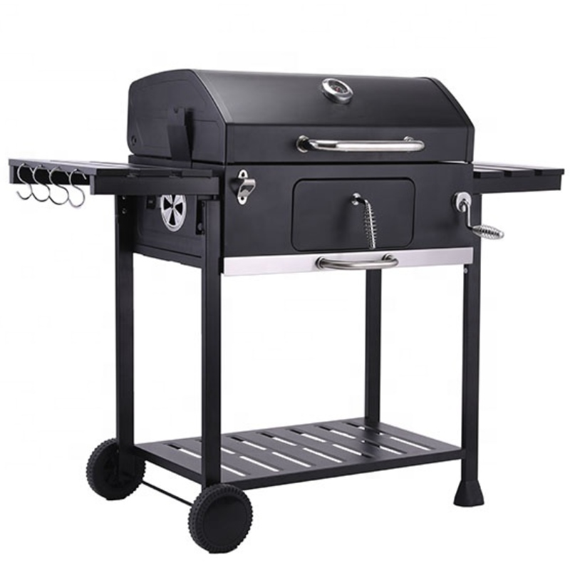 Modern Commercial Large Portable Outdoor Charcoal Grill Backyard Party Grill with Shelves