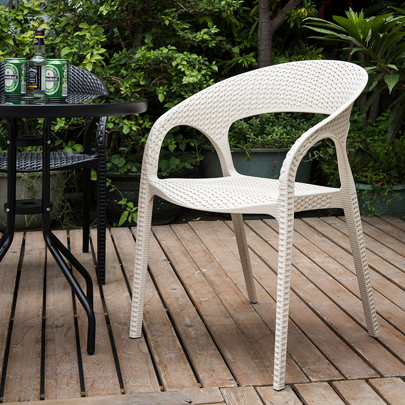 PP rattan style cafe chairs outdoor furniture garden plastic resin chair plastic garden chairs