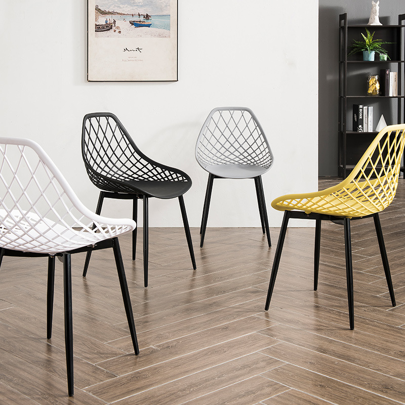 High Quality Modern Design China Factory Plastic Mesh Chair Dining Room PP Seat Plastic Dining Chairs