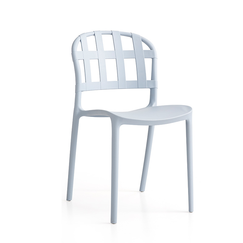 Modern Plastic Colored Chair Armless Fixed Backrest Outdoor Simple Lounge Plastic Dining Chair