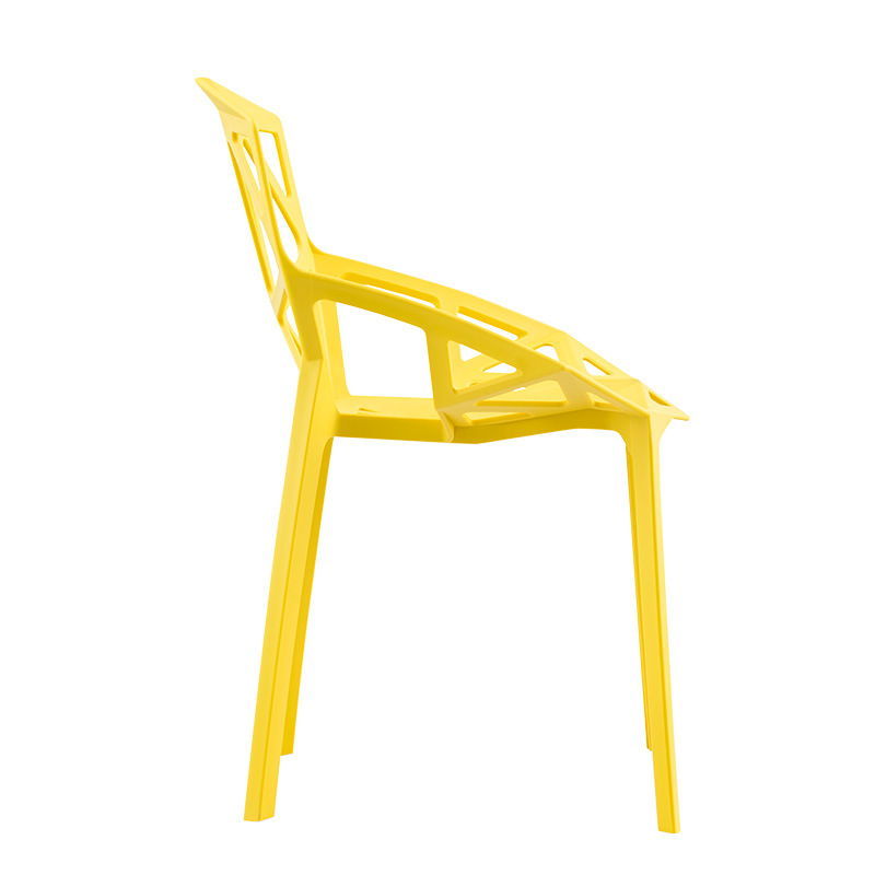 For indoor outdoor simple design modern look curved back plastic dining chairs